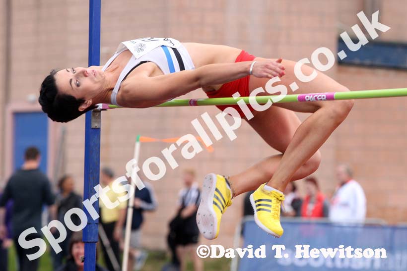 Emma Nuttell 2nd in the high jump at the Scottish Championships, Scotstoun  Stadium, Glasgow.